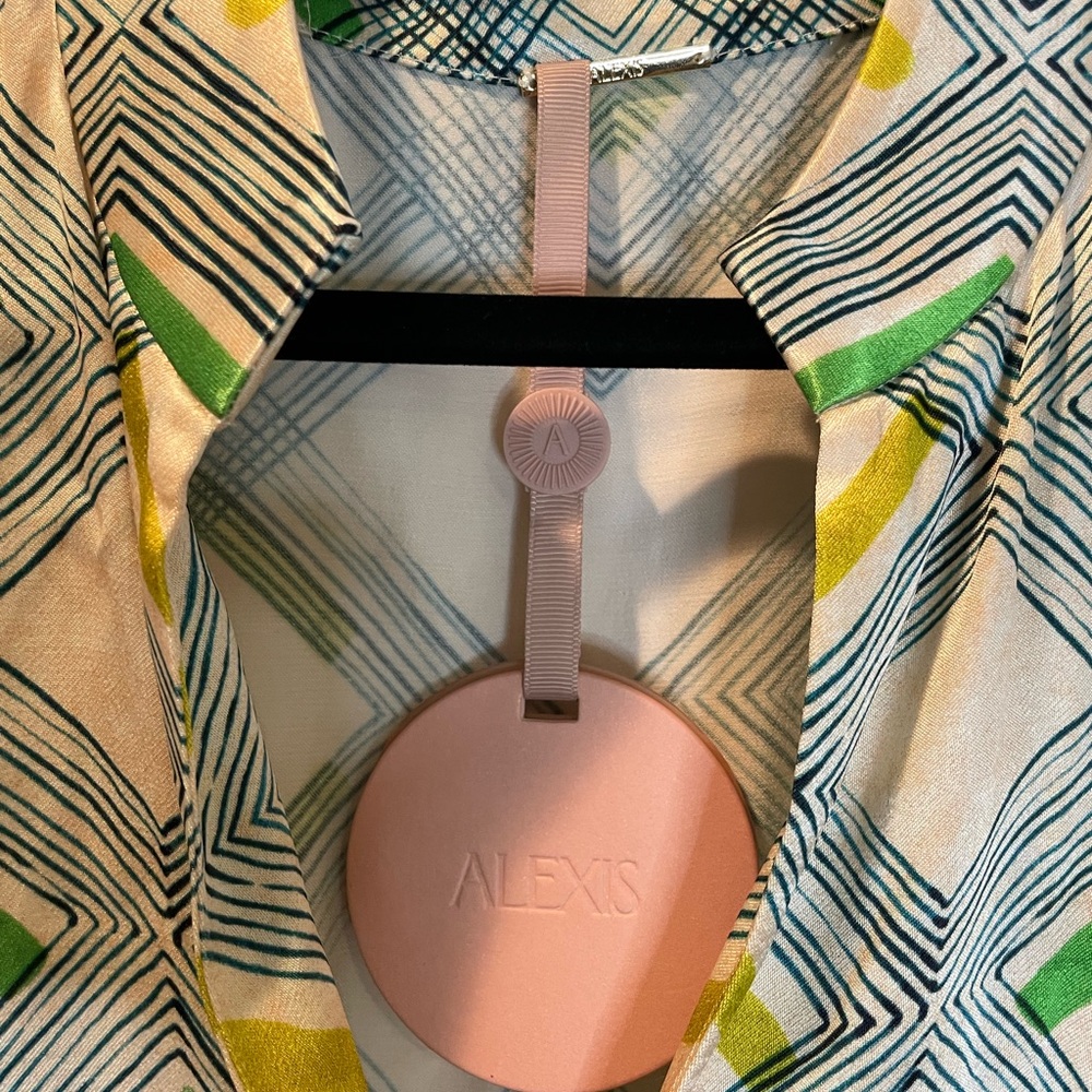 Alexis Geometric Print Jumpsuit - Green, Yellow, Cream - Picture 7 of 8